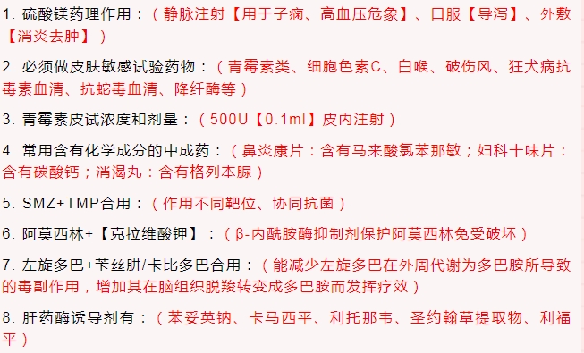 药学西药学考点综合密卷